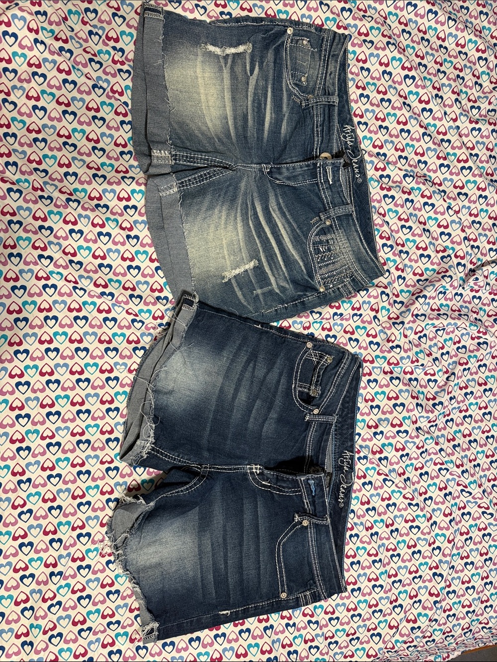 Ariya Dark Wash Distressed Denim Jean Shorts